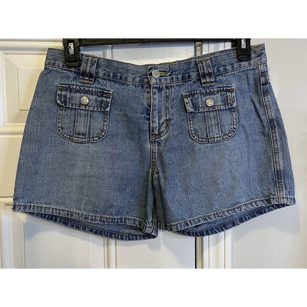 Vintage Y2K Ralph Lauren Polo Jean Co Womens Denim Shorts Snap Pockets Size 8